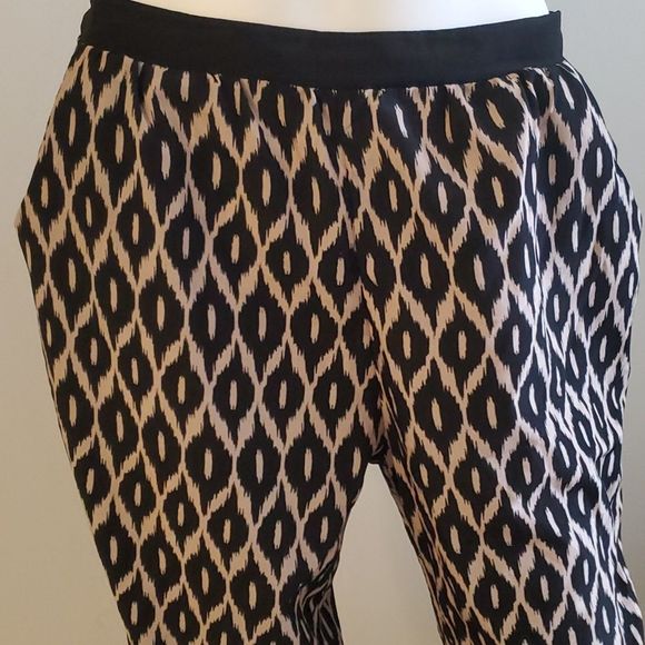 Poetry lounge pants, sliky, black and tan, M, great shape - Picture 2 of 6